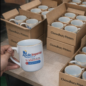 Custom printed ceramic mug with high-quality design and vibrant colors