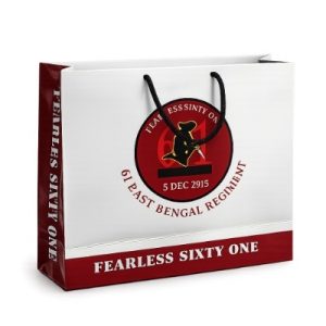 Custom printed shopping bag with strong handles for retail use