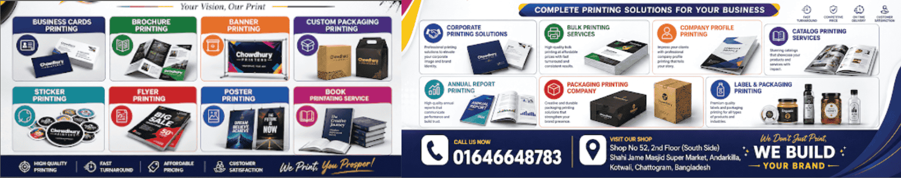 Professional printing shop with modern printing and packaging services