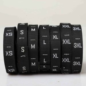 Garment size label with clear printed size marking